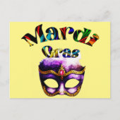 Mardi Gras - Paarse maskers Dinsdag in New Orleans Briefkaart (Voorkant)