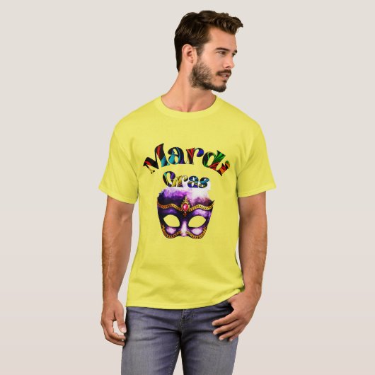Mardi Gras - Paarse maskers Dinsdag in New Orleans T-shirt (Voorkant volledig)