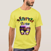 Mardi Gras - Paarse maskers Dinsdag in New Orleans T-shirt (Voorkant)