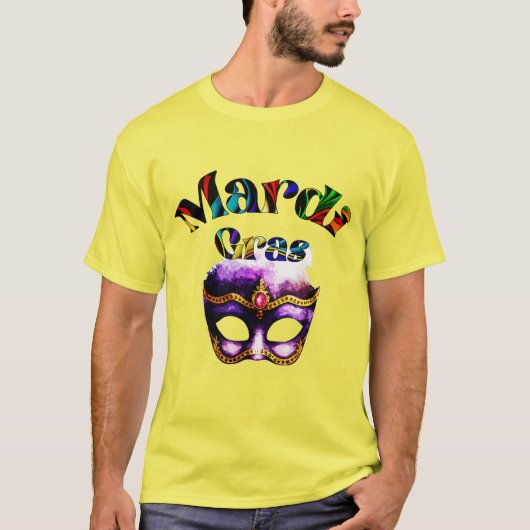 Mardi Gras - Paarse maskers Dinsdag in New Orleans T-shirt (Voorkant)