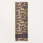 Mardi Gras Paarse Maskers Faux Gold Monogrammed Yogamat (Voorkant)