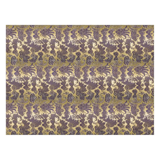 Mardi Gras Paarse Masquerade maskers Faux Gold Tafelkleed (Voorkant (Horizontaal))