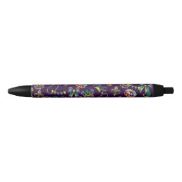 Mardi Gras Paarse Patroon Zwarte Inkt Pen