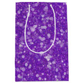 Mardi Gras Paarse vaste kleur Faux Glitter Bling Medium Cadeauzakje (Voorkant)