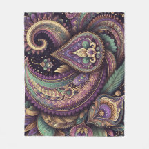 Mardi Gras paisley Fleur-de-lis