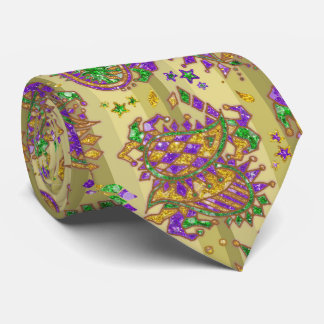 Mardi Gras Paisley Goudkleurige Achtergrond Stropdas