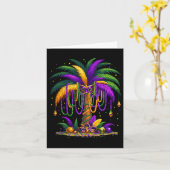 Mardi Gras Palm Tree Hawaiian Tropical Party Manne Kaart (Gele Bloem)