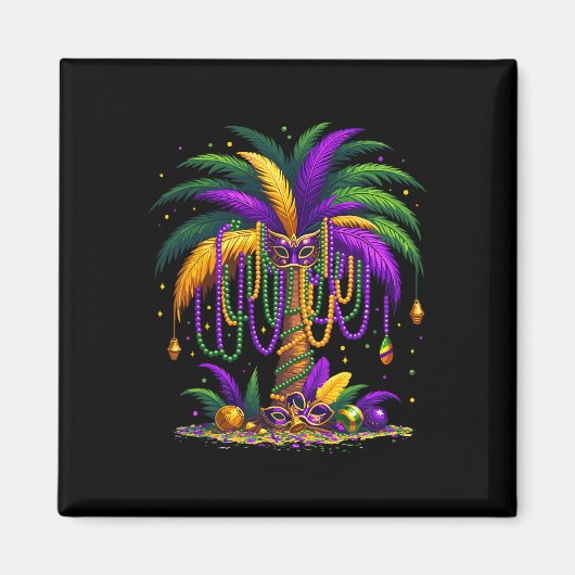 Mardi Gras Palm Tree Hawaiian Tropical Party Manne Magneet (Voorkant)