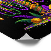 Mardi Gras Palm Tree Hawaiian Tropical Party Manne Poster (Hoek)