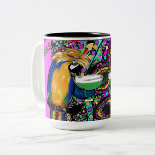 Mardi Gras Papegaaien Tweekleurige Koffiemok