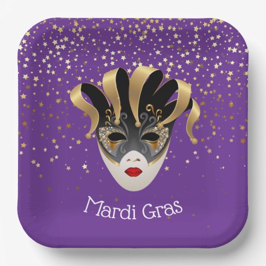 Mardi Gras Paper Borden Papieren Bordje (Voorkant)