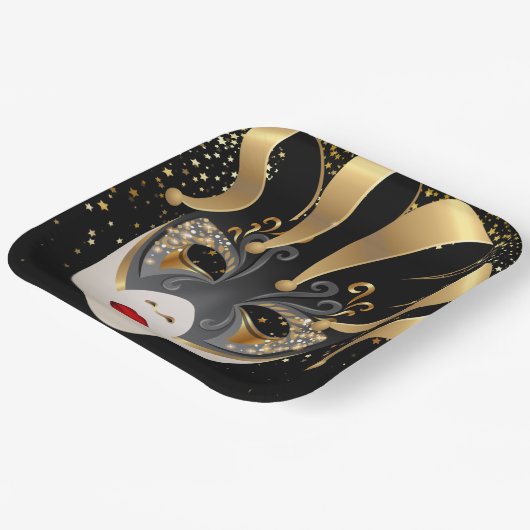 Mardi Gras Paper Borden Papieren Bordje (Gebogen)