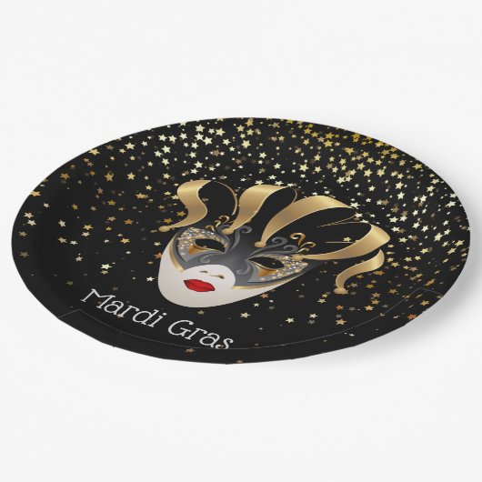 Mardi Gras Paper Borden Papieren Bordje (Gekanteld)