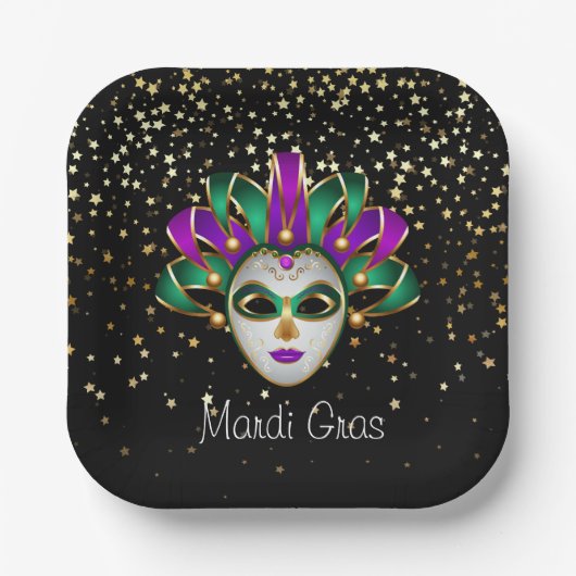 Mardi Gras Papieren Bordje (Voorkant)