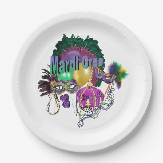 Mardi Gras Papieren Bordje (Voorkant)