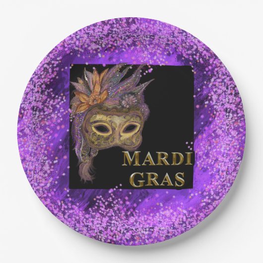 Mardi Gras Papieren Bordje (Voorkant)