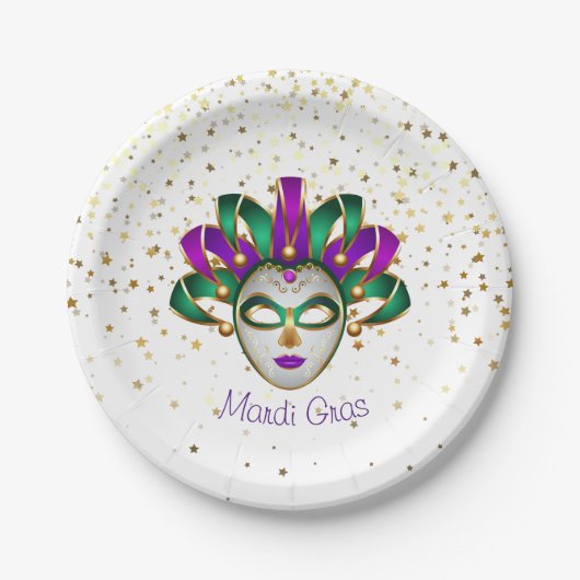 Mardi Gras Papieren Bordje (Voorkant)