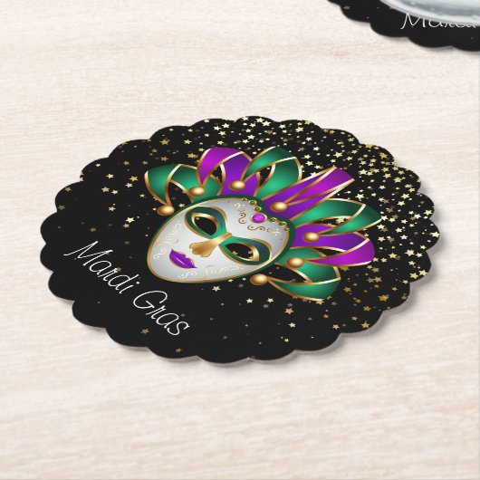 Mardi Gras Papieren Onderzetters (Gekanteld)