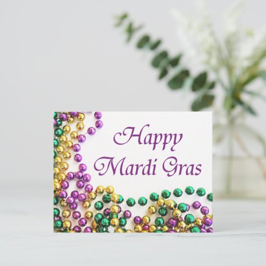 Mardi Gras Parade Beads Briefkaart (Staand voorkant)