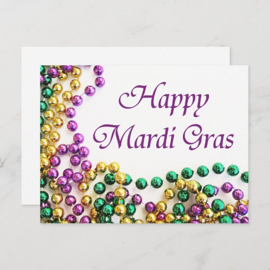 Mardi Gras Parade Beads Briefkaart (Voorkant / Achterkant)
