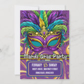 Mardi Gras Parade en Feestmasker Kaart (Voorkant)