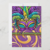 Mardi Gras Parade en Feestmasker Kaart (Achterkant)