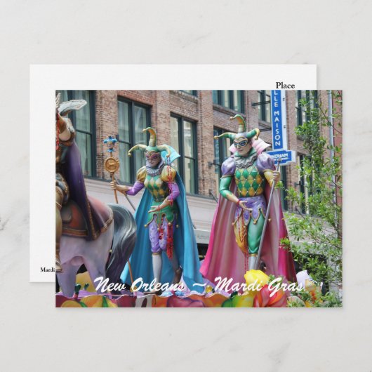 Mardi Gras Parade Figures Briefkaart (Voorkant / Achterkant)