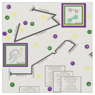 Mardi Gras Parade Route Viering 9x9 tegel grootte Stof
