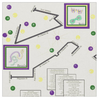 Mardi Gras Parade Route Viering 9x9 tegel grootte Stof