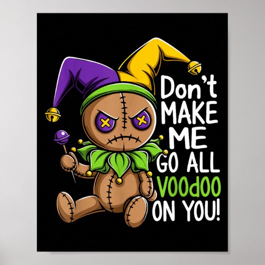 Mardi Gras Parade Stitch Voodoo Doll Jester Spooky Poster (Voorkant)