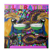 Mardi Gras Parrots Tegeltje (Voorkant)