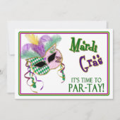 MARDI GRAS PARTIJ INVITATIE - MASKER - 5 x 7 Kaart (Voorkant)