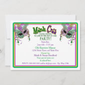 MARDI GRAS PARTIJ INVITATIE - MASKER - 5 x 7 Kaart (Achterkant)