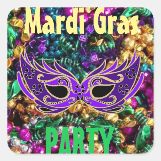 Mardi Gras Party 20 set Label Sticker Mardigras (Voorkant)