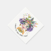 Mardi Gras Party Babe Paper Napkin Servet (Hoek)