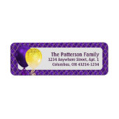 Mardi Gras Party-ballonnen en Argyle Pattern-label Etiket (Voorkant)