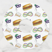 Mardi Gras Party beheert het acht-net-po-masker Wijnglaslabel (Voorkant)