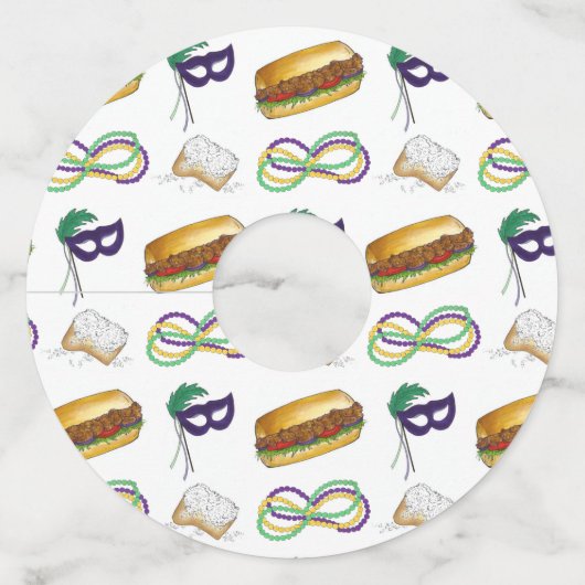 Mardi Gras Party beheert het acht-net-po-masker Wijnglaslabel (Voorkant)