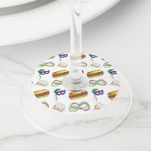 Mardi Gras Party beheert het acht-net-po-masker Wijnglaslabel (Dichtbij)