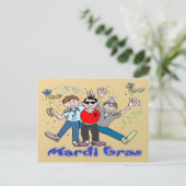 Mardi Gras Party Briefkaart (Staand voorkant)