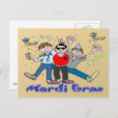 Mardi Gras Party Briefkaart (Voorkant / Achterkant)