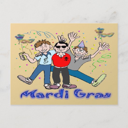 Mardi Gras Party Briefkaart (Voorkant)