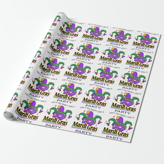 Mardi Gras Party Cadeaupapier (Uitgerold)