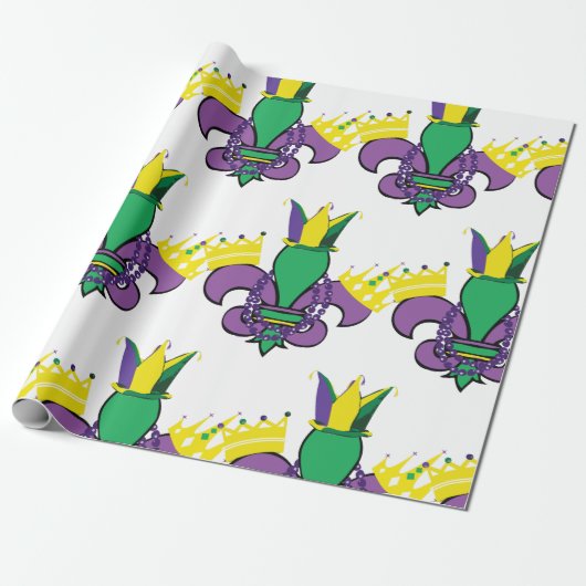 Mardi Gras Party Cadeaupapier (Uitgerold)