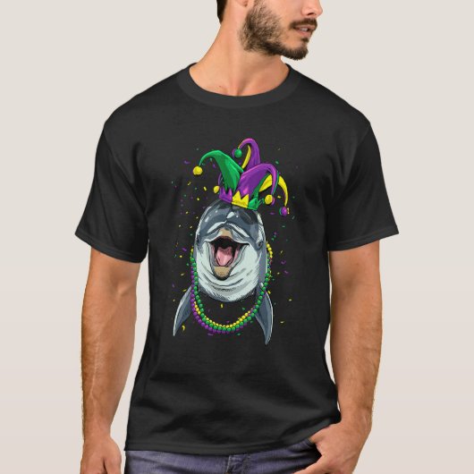 Mardi Gras Party Carnival Jester Dolphin Whale Dol T-shirt (Voorkant)
