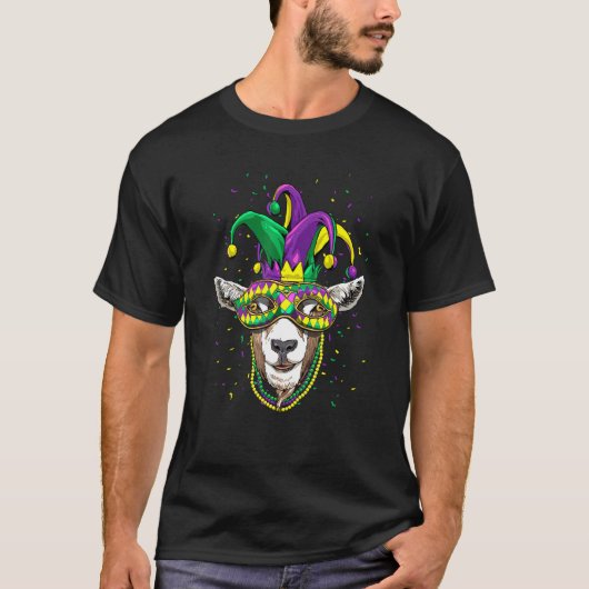 Mardi Gras Party Carnival Jester Goat Farmer Goat  T-shirt (Voorkant)