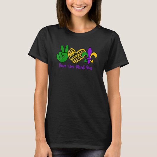 Mardi Gras Party Carnival Parade Peace Love Mardi T-shirt (Voorkant)