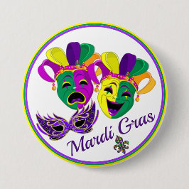 Mardi Gras Party Colorful Big Button Beads Masker