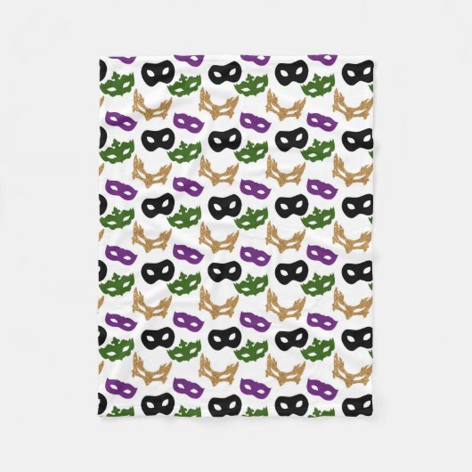 Mardi Gras Party Colorful Carnival Maskers NOLA Fleece Deken (Voorkant)