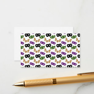 Mardi Gras Party Colorful Carnival Maskers NOLA Informatiekaartje